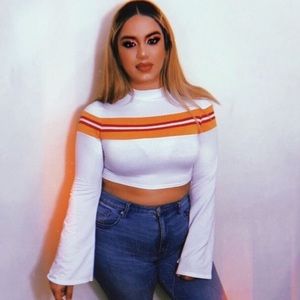 The Zendaya Edit striped crop top